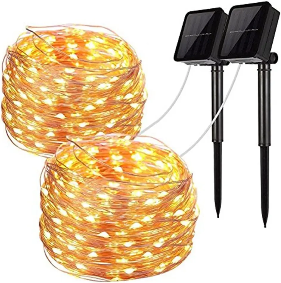 Solar Fairy Lights Outdoor Solar Powered Garden Lights Outside 8 Modes Waterproof Solar String Lights for Trees Party Christmas